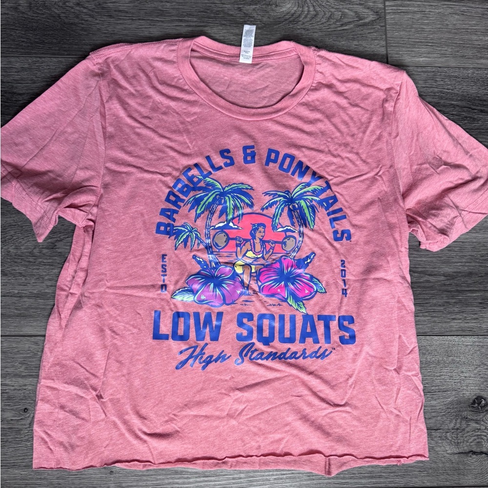 Barbells and Ponytails crop tee